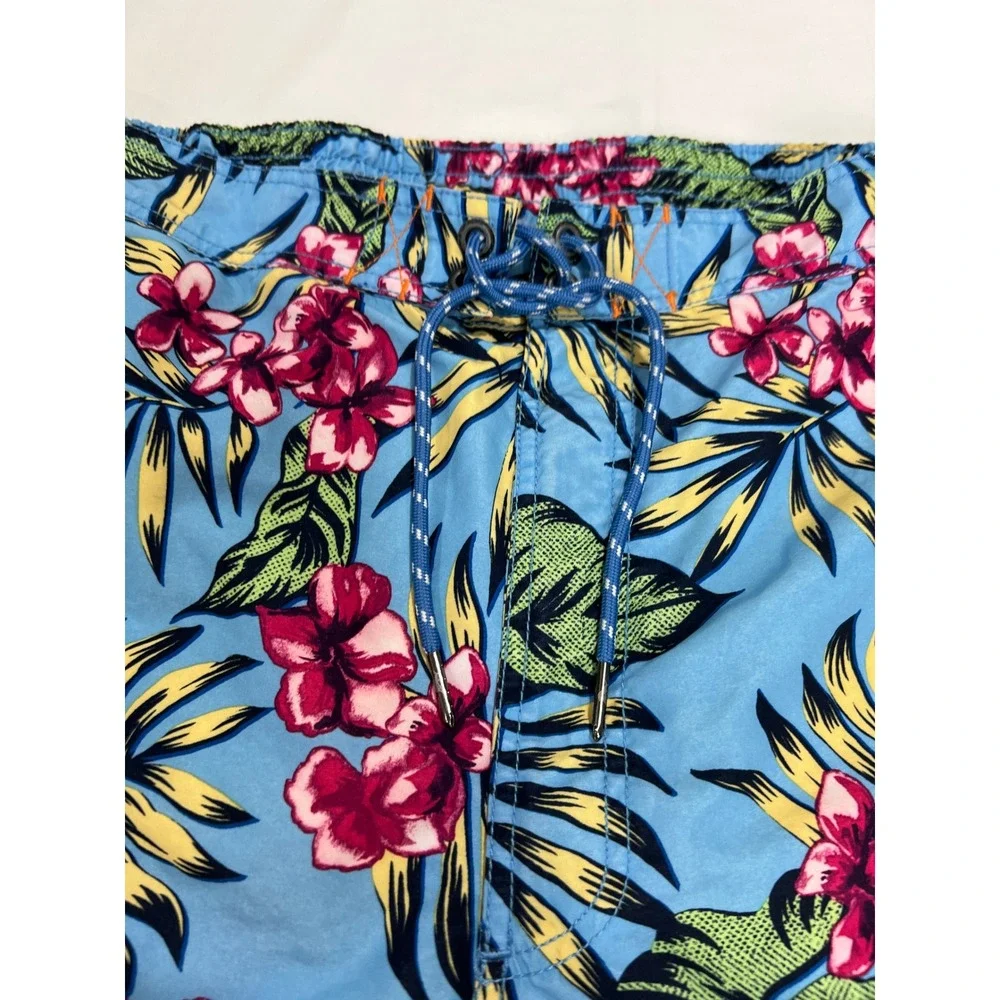 Tommy Bahama Swim Trunk Men XL Blue Floral Tropical Cargo Pocket Board Short F25